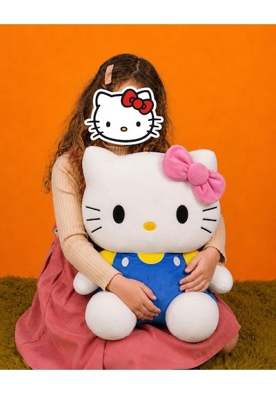 Hello Kitty Peluş Oyuncak Yeni Seri 50cm- Yumuşak & Sevimli Açık Mavi - Lacivert