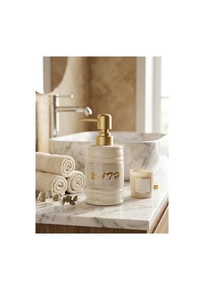Porselen Sıvı Sabunluk - Lüks Banyo Ve Mutfak Sabunluk - 350 Ml Beyaz - 887961658 Beyaz