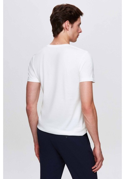 Twn Slim Fit Beyaz Nakışlı T-shirt 2ec1454060200 Beyaz