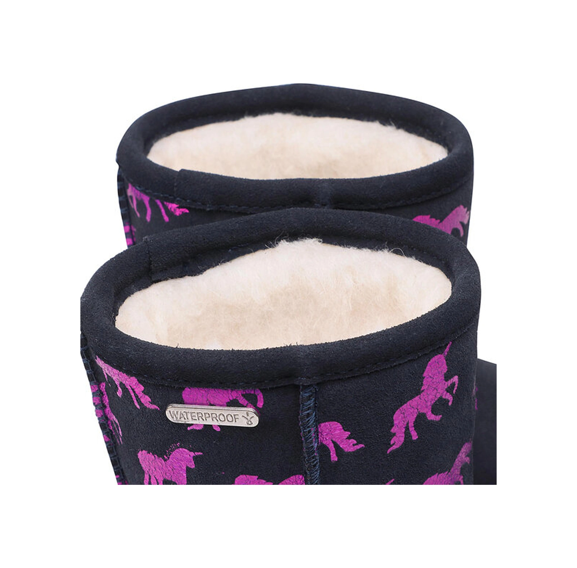Emu Australia Emu Australia Rainbow Unicorn Brumby Unisex Çocuk Siyah Bot 4900 Pembe