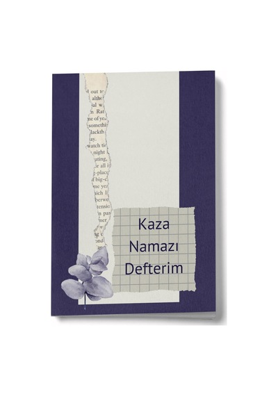 Kaza Namazı Defterim, İslami Namaz Takip Defteri, Çizgili Tasarım, Çiçek Desenli