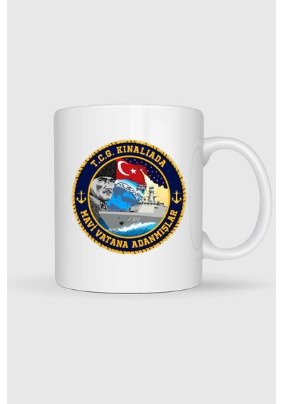 Tcg Kınalıada F-514 Tasarımlı Kupa Bardak Beyaz
