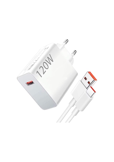 120w Hızlı Şarj Adaptörü + Type-c Kablosu Süper Hızlı Şarj Cihazı 1 Metre