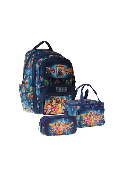 Kaukko Kids Boom Lacivert Renk Erkek Çocuk Üçlü İlkokul Okul Çantası Seti/takımı - Setkk-l5419a
