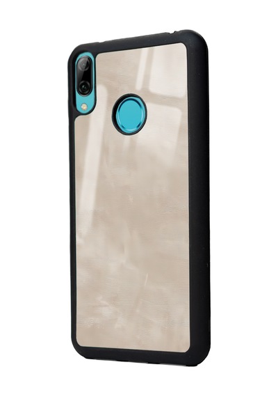 Huawei P Smart 2019 Süt Kahvesi Mermer Tasarımlı Glossy Telefon Kılıfı Çok Renkli