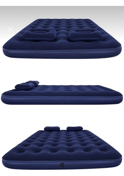 Vtn-62 Çift Kişilik Şişme Yatak Dahili Pompalı 203x152x22 Cm 2 Yastıklı Mavi