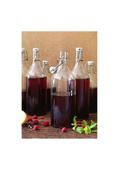 Şeffaf Cam Şişe Tıpalı Yağ Sirke Içecek Bira Su Kombucha Kefir Soda Için Sallanan Şişeler 481 Ml Çok Renkli