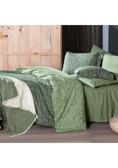 Glamis King Size Battal Boy %100 Pamuk Flanel Pazen Nevresim Takımı Yeşil Yeşil