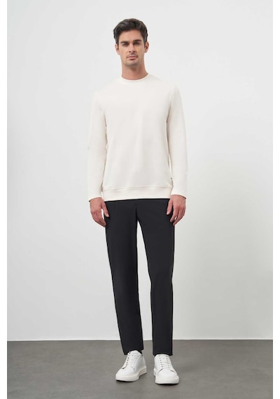 Morven Erkek Basic Dynamic Fit Bisiklet Yaka Sweet Shirt 25ks063010650 Krem