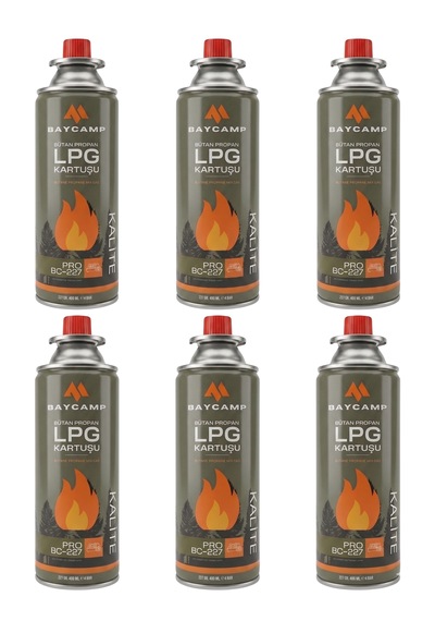Baycamp 227gr 400 Ml Butan Propan Lpg Kartuş 6'lı Paket Çok Renkli