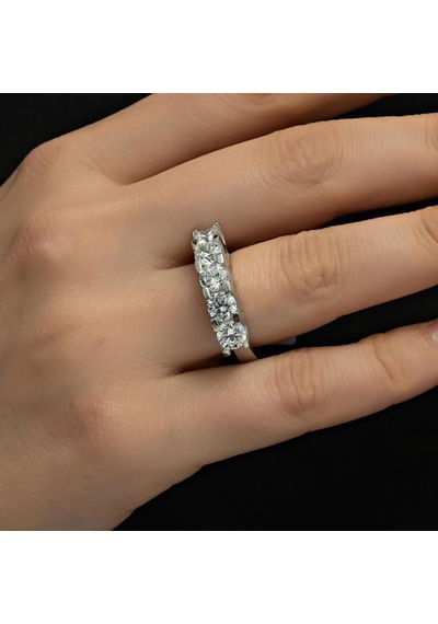 Gümüş Swarovski Zirconia Taşlı Beştaş Yüzük