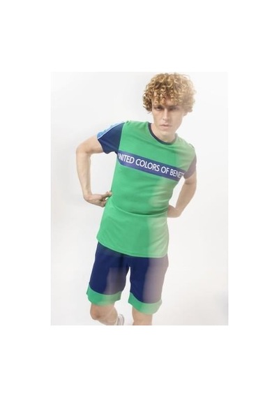 Benetton Bnt-m20482-23y Erkek T-shirt Bnt-m20482-r1938 Yeşil
