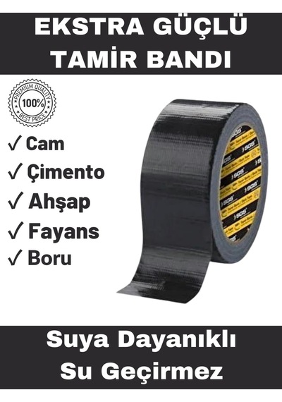 Çok Amaçlı Su Geçirmez Sızdırmaz Dayanıklı Izolasyon Siyah Tamir Bandı 45 Mm 8 Mt 1 Adet Güçlü Tamir