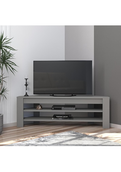 Corner TV Sehpası, 120 cm – Köşe Tasarım, Gri