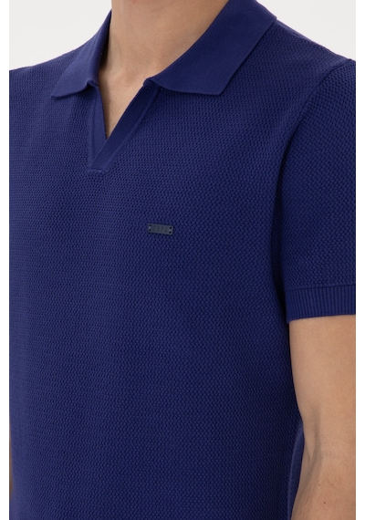 U.S. Polo Assn. Erkek Slim Fit Polo Yaka Açık Lacivert Tişört 50299409-VR059