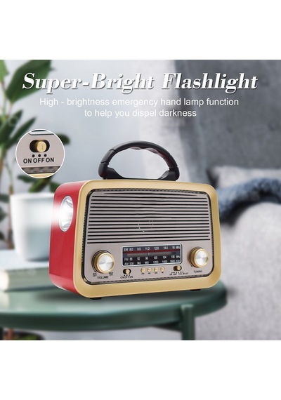 301 Bluetoothlu Fenerli Müzik Kutusu.Nostaljik Radyo