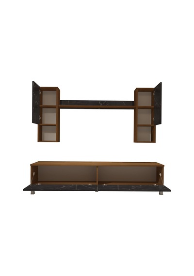 Decoraktiv Eko 5da Mdf Std Krom Ayaklı Tv Ünitesi Tv Sehpası Ceviz - Siyah Mermer Decoraktiv Eko 5da Mdf Std Krom Ayaklı Tv Ünitesi Tv Sehpası Ceviz - Siyah Mermer