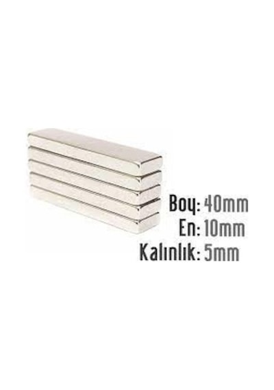 Neodyum Mıknatıs 40x10x5 Mm 5 Adet