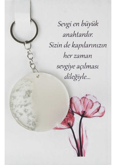 Epoksi Anahtarlık Kartlı Yuvarlak Gümüş Pk:1 25 Adet