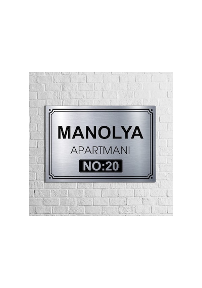 Apartman-site Kapı İsimliği Kapı Tabelası 20x29 Cm Gümüş Gümüş