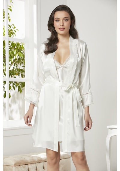 Pierre Cardin Saten Gecelik Sabahlık Pijama Takım Şort Takım 6'lı Gelin Çeyiz Seti - 6965 001