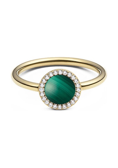 Audrey Ring Malachite Gold Altın