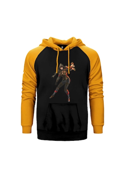 Diablo 3 Female Demon Hunter Sarı Renk Reglan Kol Kapşonlu Sweatshirt Sarı