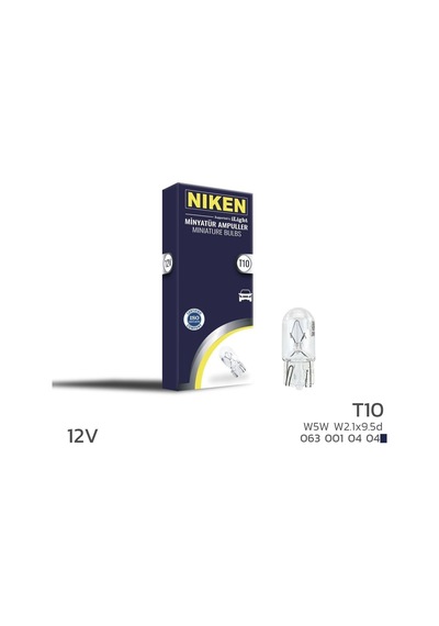Niken 12v T10 Park Ampulü W5w W2.1x9.5d 10 Lu