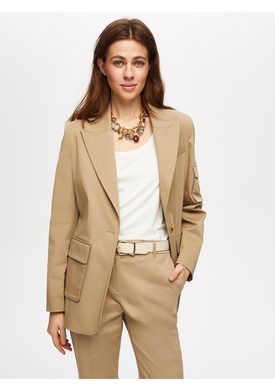 Faik Sönmez Kargo Cep Detaylı Pamuklu Blazer Ceket 018 Us25ckt01834 Bej