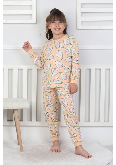 Cute Avocado Desenli Kız Çocuk Pijama Takımı SOMON