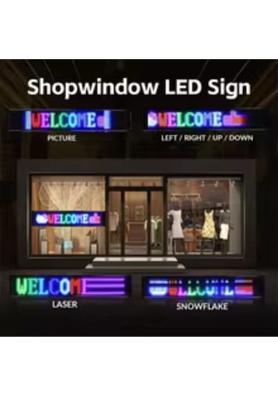 Esnek Katlanabilir Panel Led Cama Yapışır Uygulama İle Kontrol Dijital Tabela Kayar 90cm 16x64 Led
