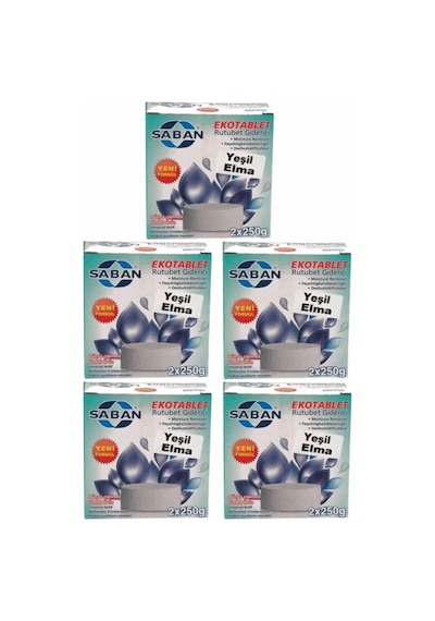 Tr Nem Alıcı Rutubet Giderici Yedek Tablet 5'li 2 X 250 Gram Yeşil Elma Diğer
