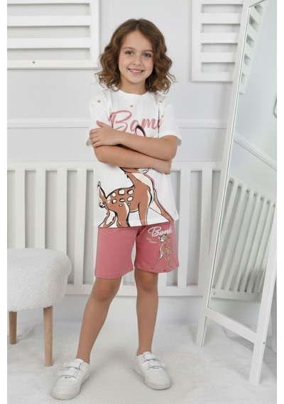 Bambi Baskı Kız Çocuk Takım-90413 Pembe