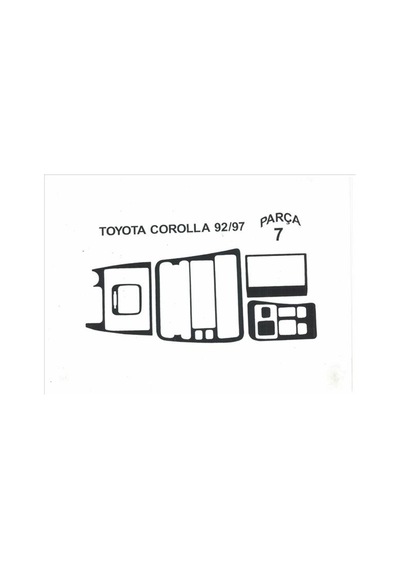 Toyota Corolla 1992-1998 7 Parça Torpido Kaplama Renk Beyaz