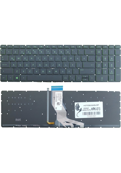 HP Uyumlu 15s-fq1002nt, 15s-fq5020nt Klavye Işıklı (Yeşil)