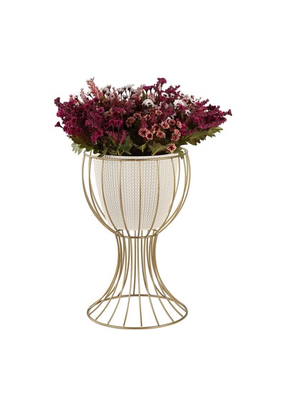 Anafor Saksılık Eskitme 43 Cm Krem Saksı
