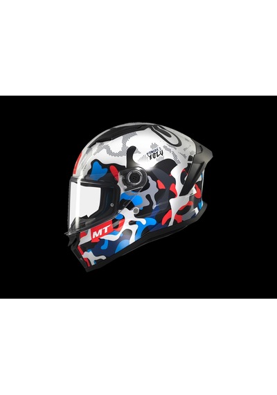 Mt Helmets Stınger Yozu A7 Kapalı Kask Parlak Beyaz - Mavi