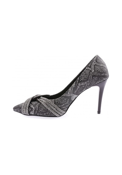 Dgn Ysf-06-23y Kadin Silver Taşli Burgu Bantli Abiye Ayakkabi YSF-06-1563-R11294 Siyah