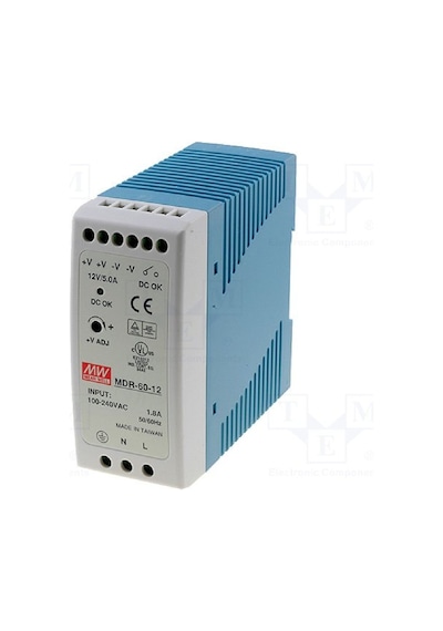 Meanwell Mdr-60-12 ,110v..220vac 12vdc/5a Güç Kaynağı