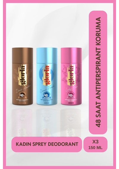 Kadın Deodorant Set 3x150 Ml Dark Amber - Lady Bos - Ocean Fresh