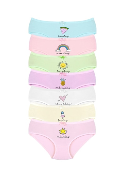 New Lilla 007 Kız Çoçuk Mix Color 7'Li Paket Baskılı Külot New Lilla 007 Kız Çoçuk Mix Color 7'Li Paket Baskılı Külot