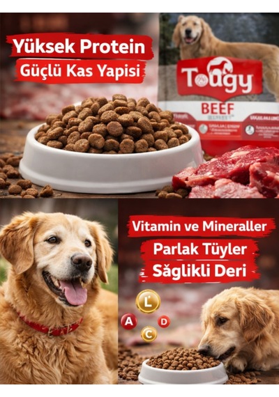 Tougy Beef Dana Etli Köpek Maması 15 Kg Yetişkin Köpekler İçin Kuru Mama