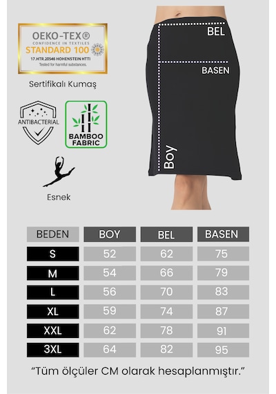 Nt Underwear Bambu Dizüstü Etek Astarı, Midi Jupon - Doğal Kumaş, Modern Kalıp. Bej