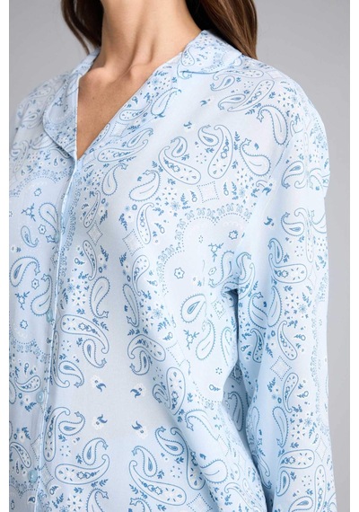 Defacto Desenli Pijama Takımı Üst Alt F9824AX26SP