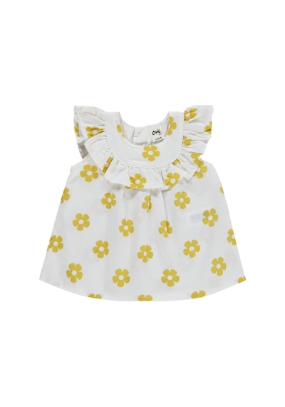Civil Baby Çiçek Empirme Fırfırlı 6-18 Ay Takım - Hardal Soft Hardal