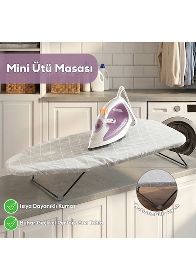 Porsima 15120-2 Smart Mini Seyahat Portatif Katlanabilir Ayaklı Ütü Masası Çok Renkli