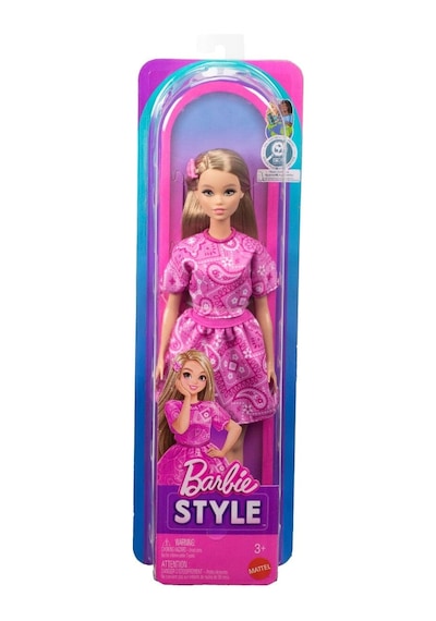 Barbie Fashionistas Damla Desenli Elbise JJN62
