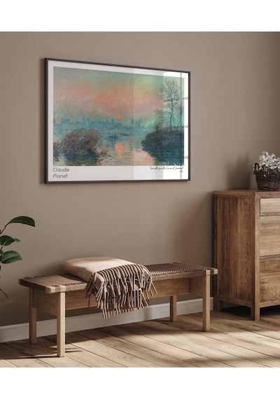 Çerçevesiz Poster Claude Monet Lavacourt'ta Seine Nehri'nde Gün Batımı