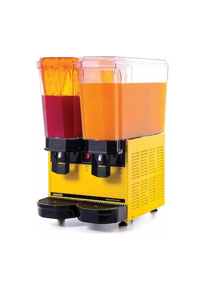 Samıxır Klasik Twin Fıskiyeli Ve Karıştırıcılı Soğuk İçecek Dispenseri 20+20 Litre Sarı