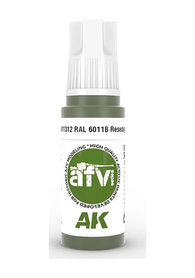 Ak Interactive 11312, 17 Ml. 3gen Ral 6011b Resedagrün Afv Maket Boyası Standart